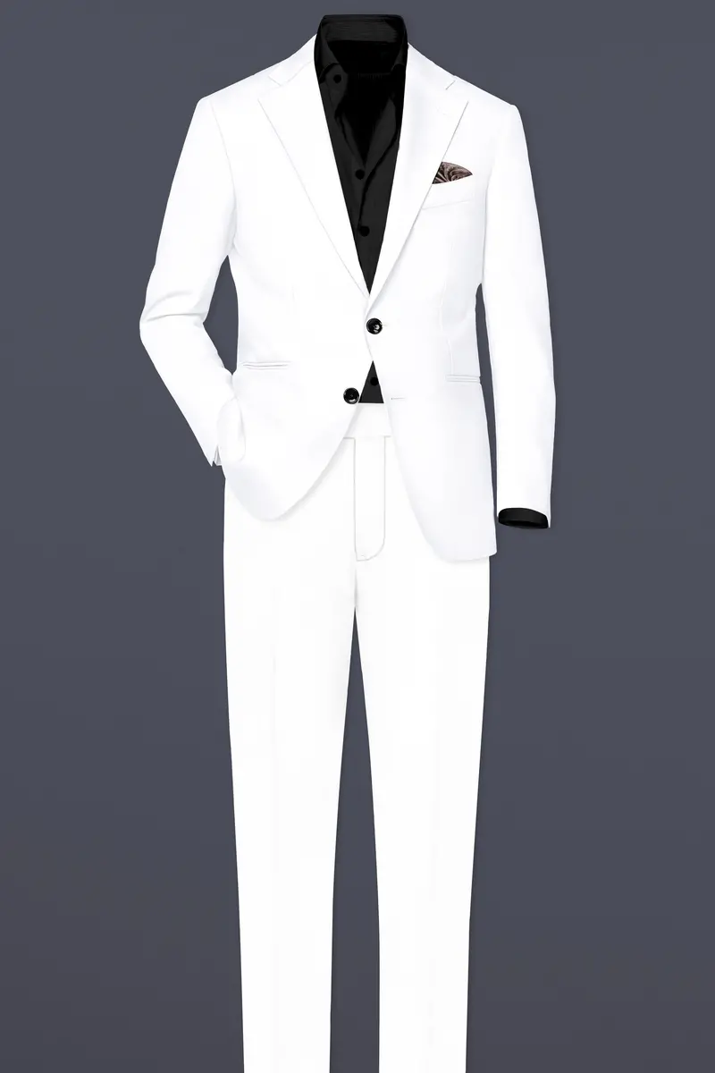 Bright White Luxurious Linen Performance Suit 4