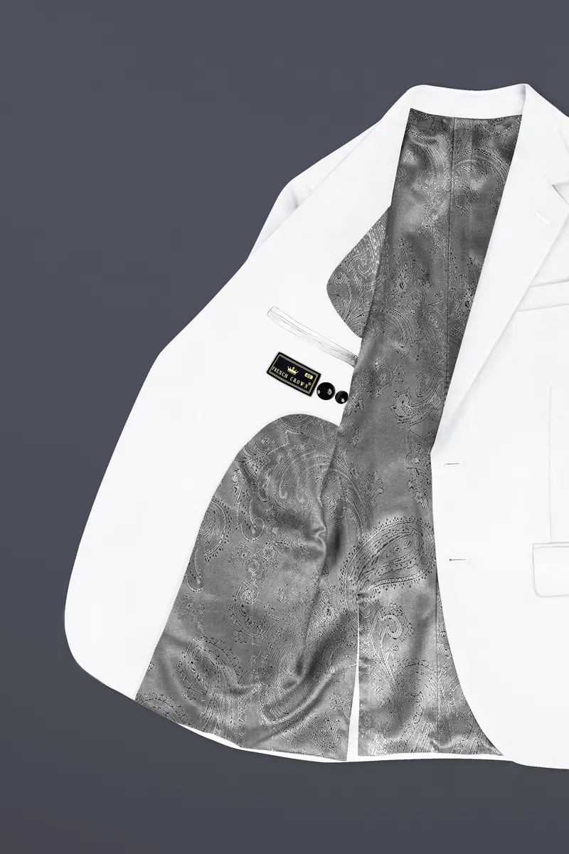 Bright White Luxurious Linen Performance Suit 5