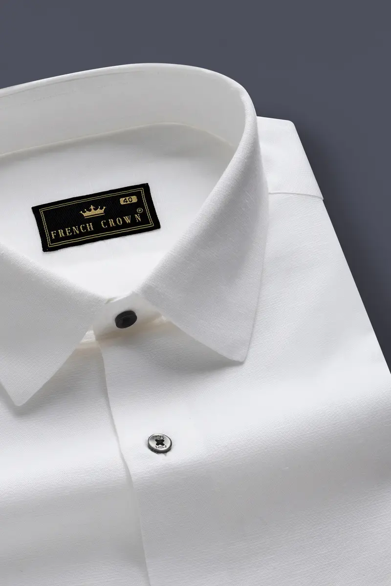 Bright White Luxurious Linen Shirt 1
