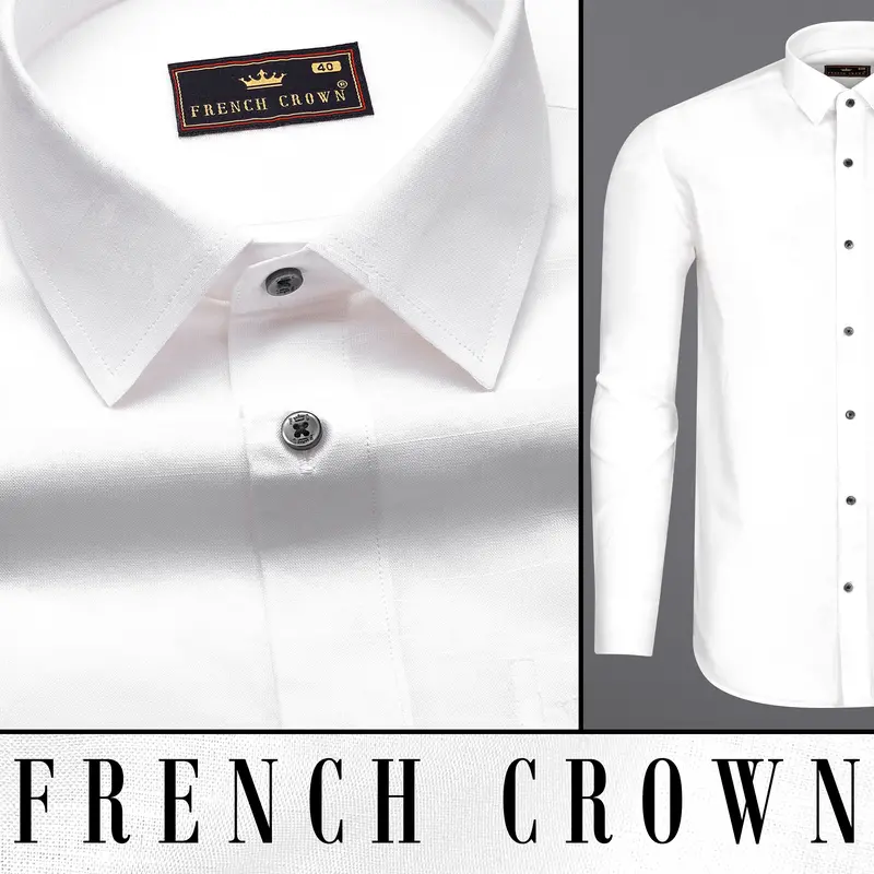 Bright White Luxurious Linen Shirt 1