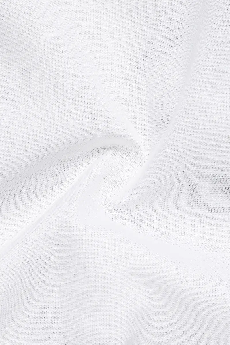 Bright White Luxurious Linen Shirt 2