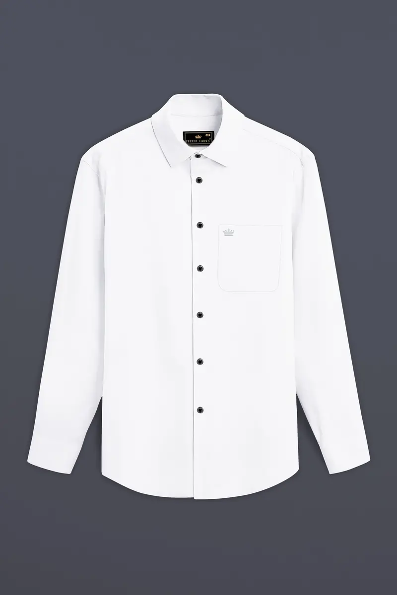 Bright White Luxurious Linen Shirt 4