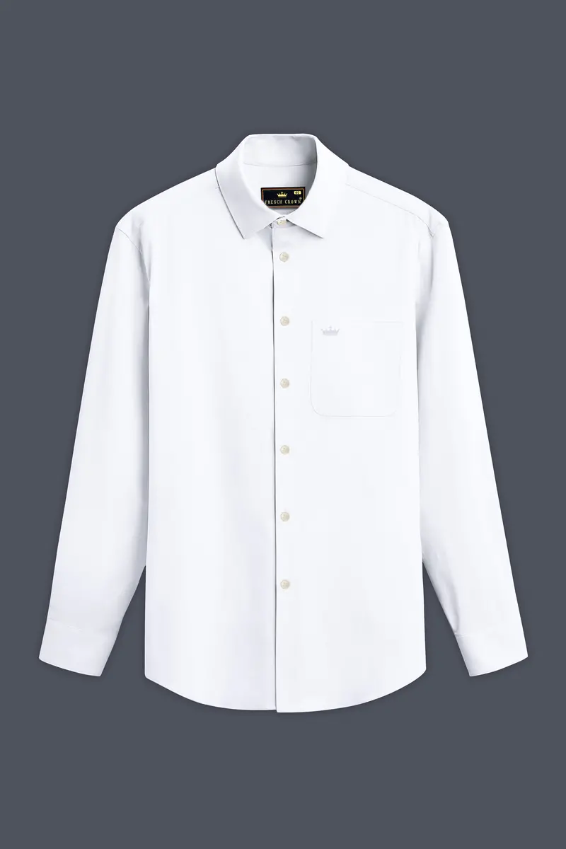 Bright White Luxurious Linen Shirt 5