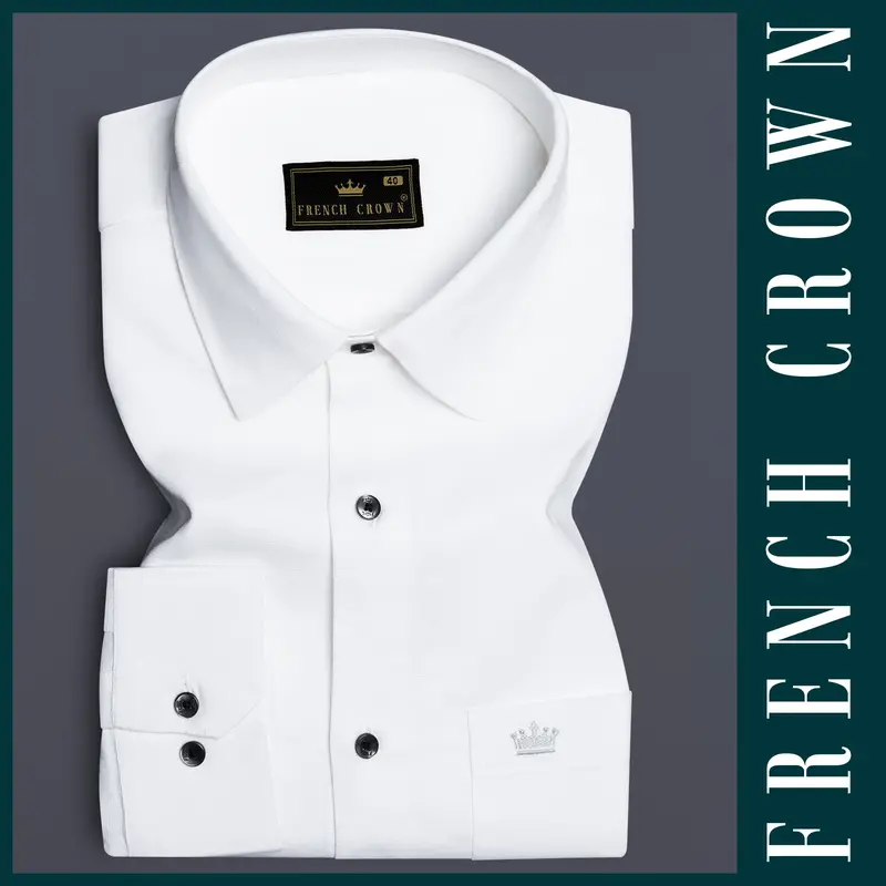 Bright White Luxurious Linen Shirt 6
