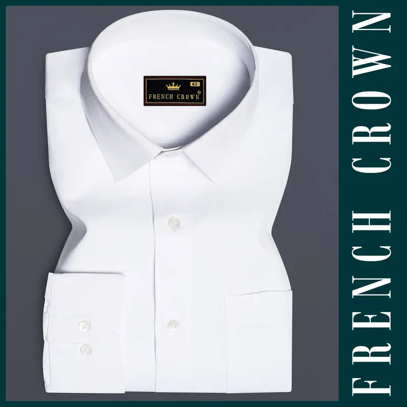 Bright White Luxurious Linen Shirt 7