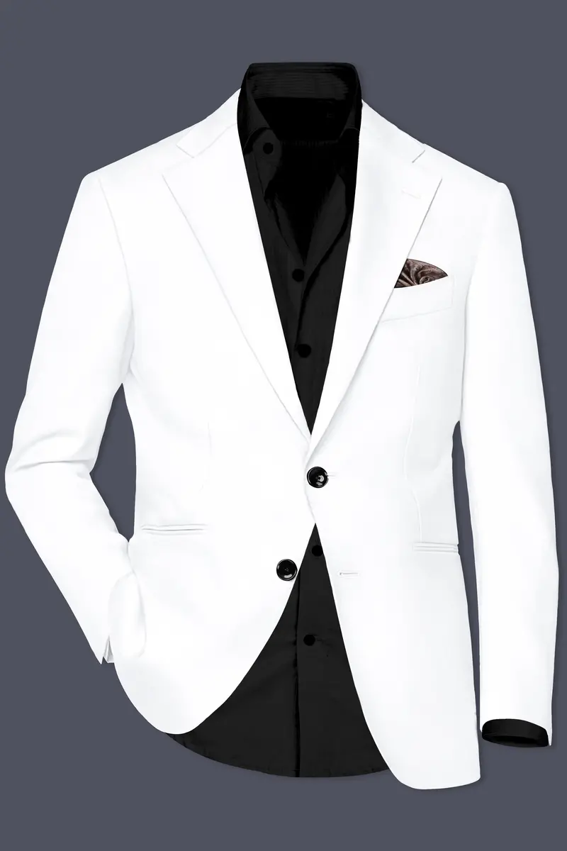 Bright White Luxurious Linen Suit 10
