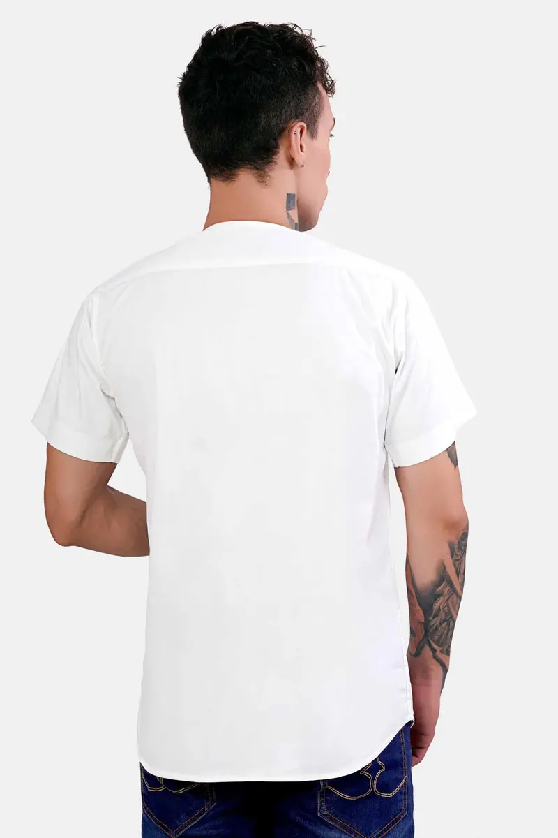 Bright White Multicolour Ditsy Printed Subtle Sheen Super Soft Premium Cotton Designer Shirt 8