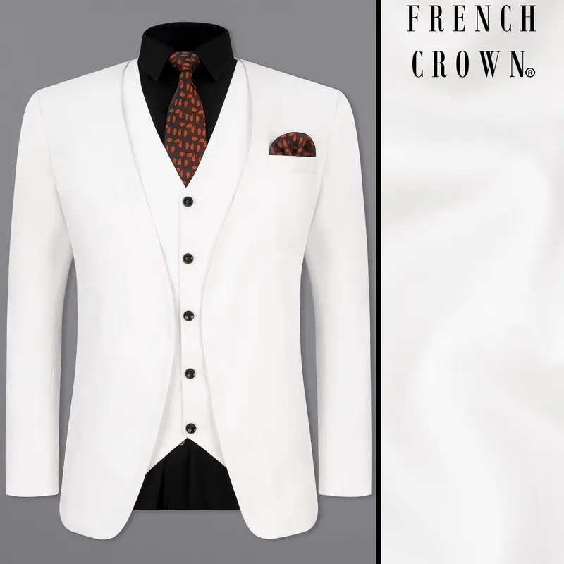Bright White No Lapel Designer Blazer 1