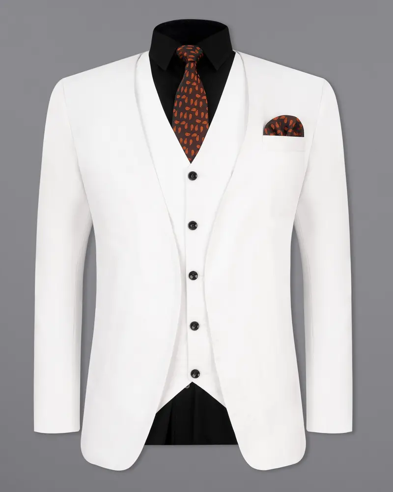Bright White No Lapel Designer Blazer 2