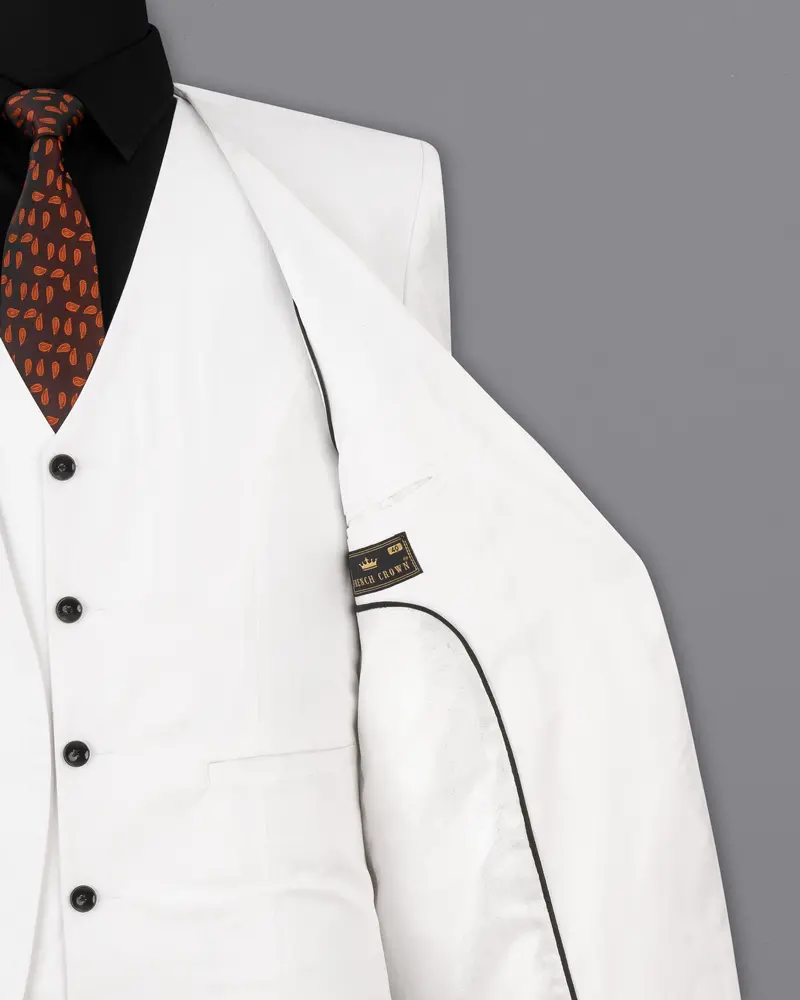 Bright White No Lapel Designer Blazer 6