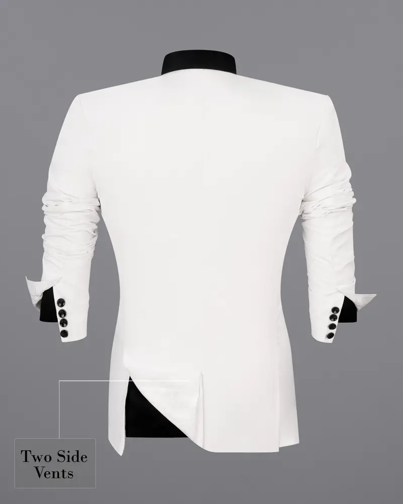 Bright White No Lapel Designer Blazer 7