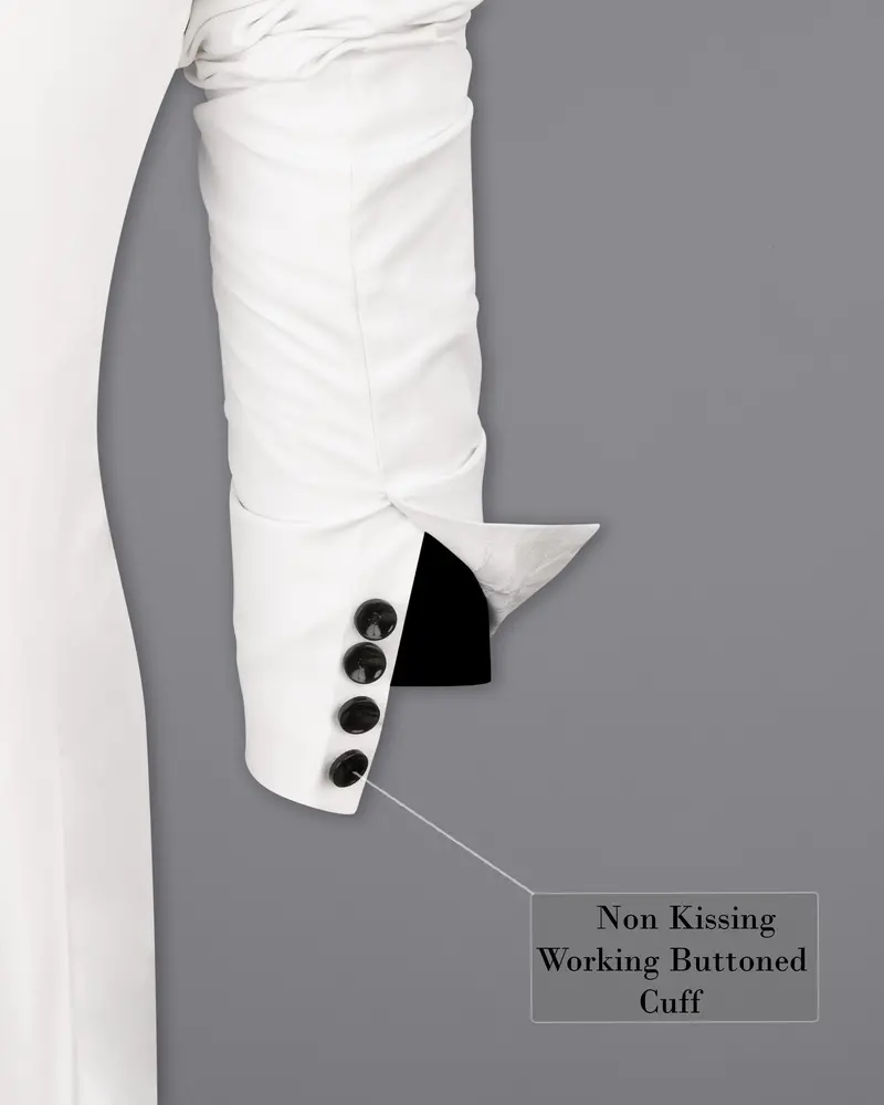 Bright White No Lapel Designer Blazer 8