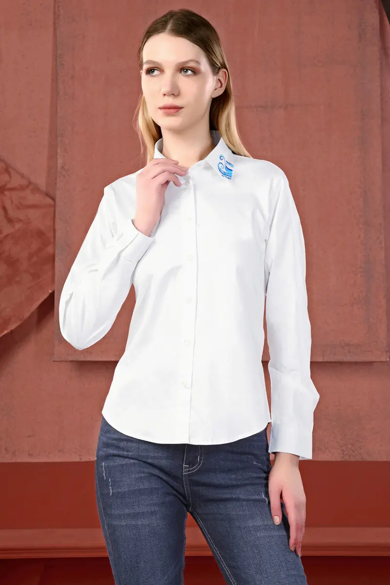 Bright White Octopus Hand Painted Premium Cotton Designer Shirt 2