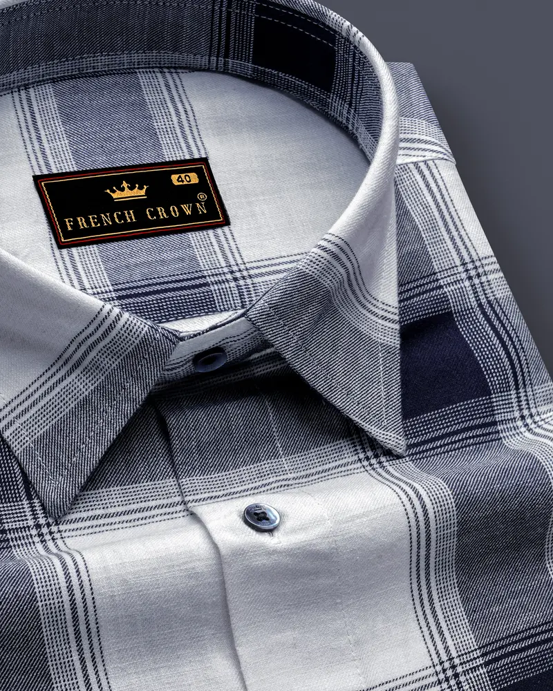Bright White Plaid Royal Oxford Shirt 1