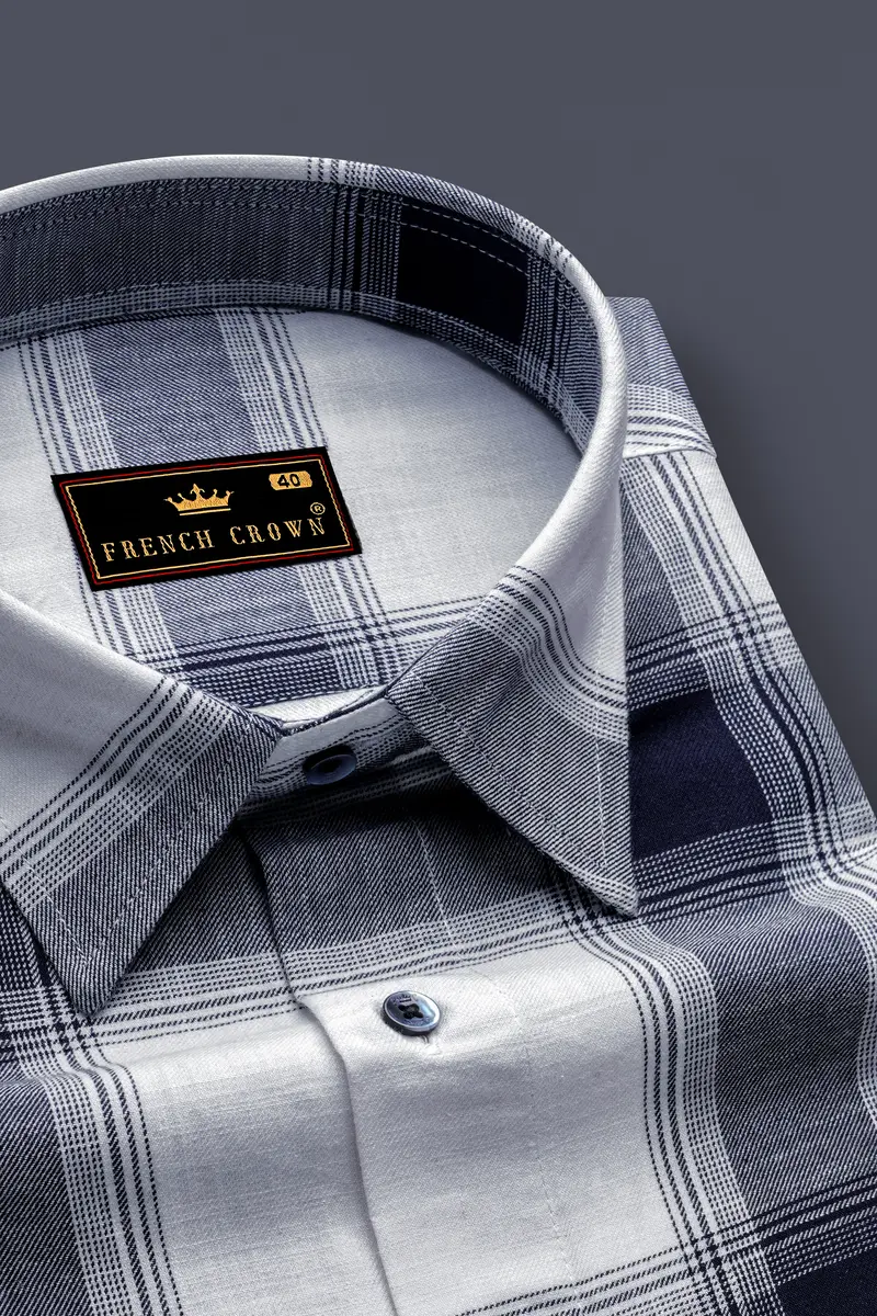 Bright White Plaid Royal Oxford Shirt 2