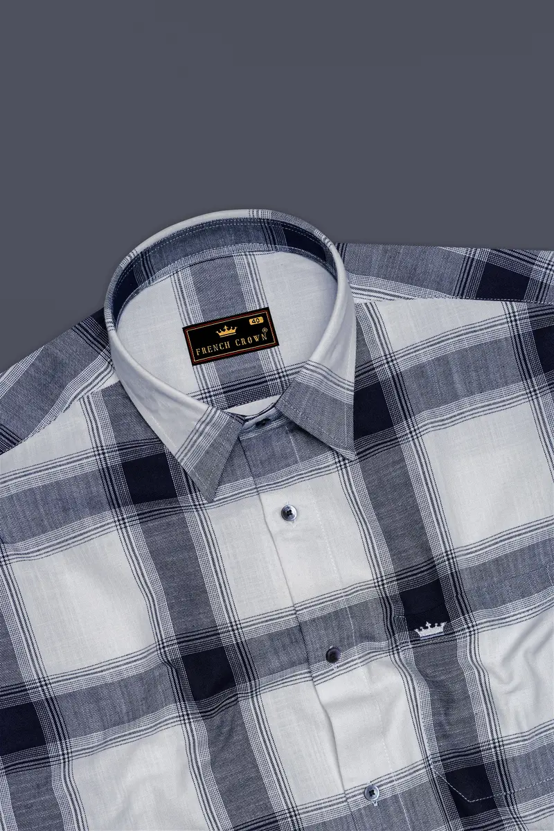 Bright White Plaid Royal Oxford Shirt 5