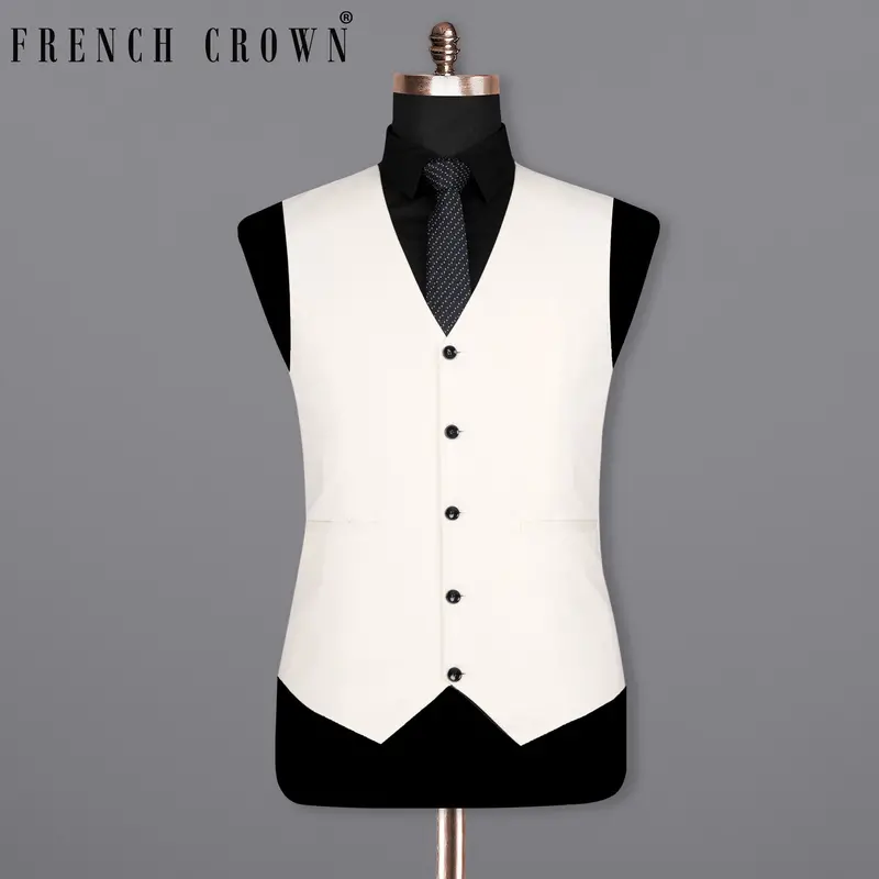 Bright White Premium Cotton Sports Waistcoat 1