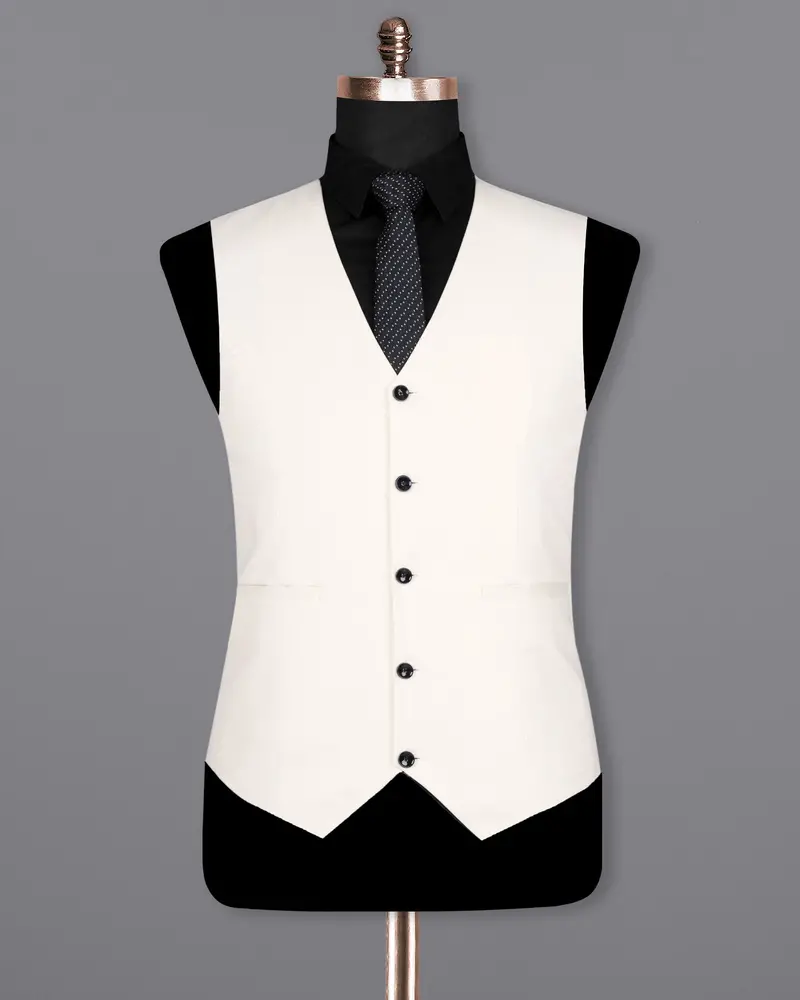 Bright White Premium Cotton Sports Waistcoat 2