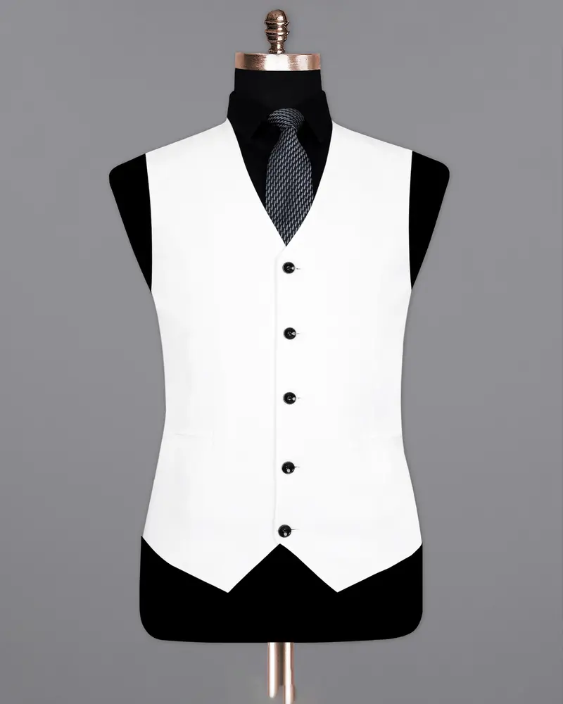 Bright White Premium Cotton Waistcoat 2