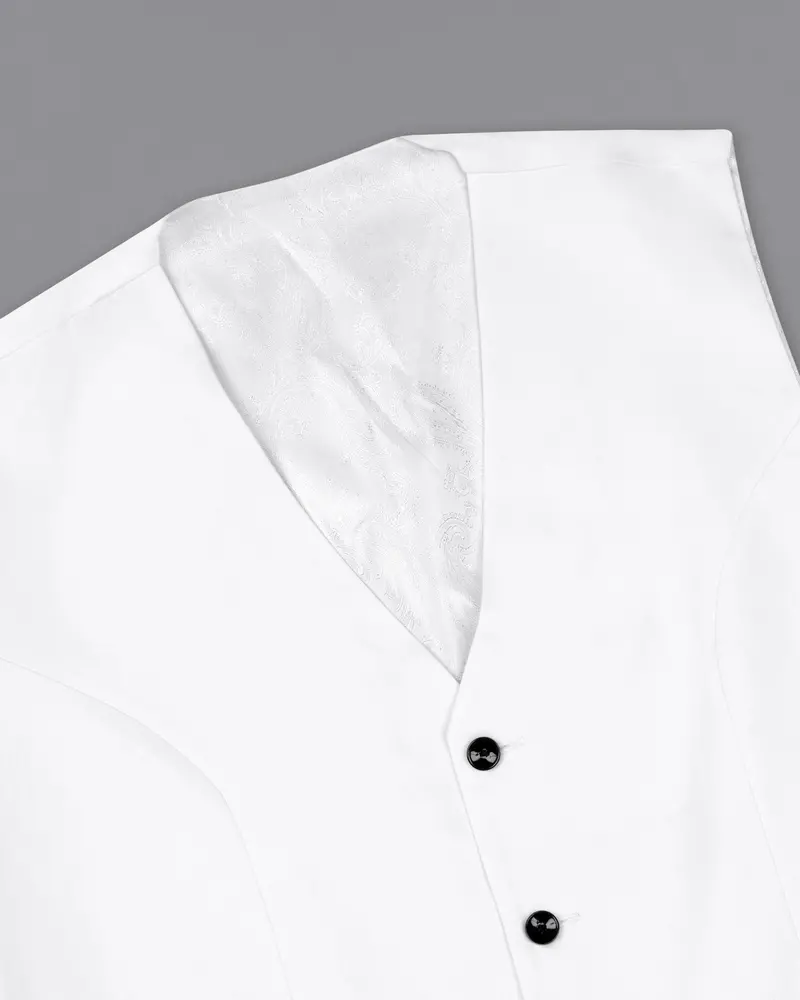 Bright White Premium Cotton Waistcoat 4