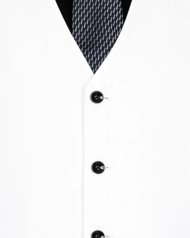 Bright White Premium Cotton Waistcoat 5