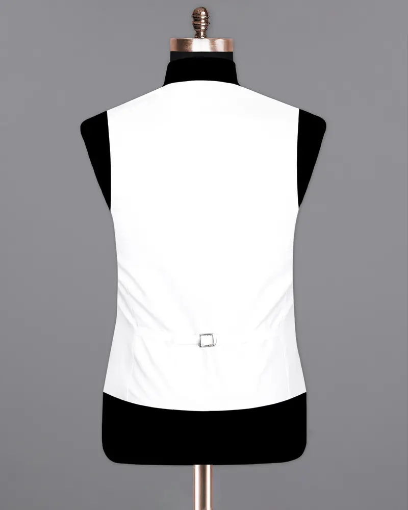 Bright White Premium Cotton Waistcoat 6