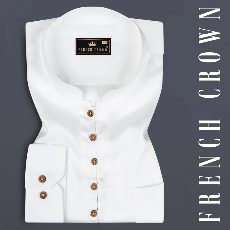 Bright White Premium Tencel Kurta Shirt 1