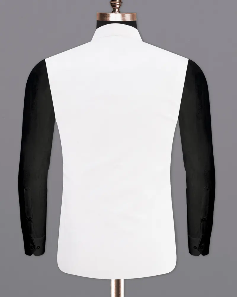 Bright White Premium Velvet Designer Nehru Jacket 6