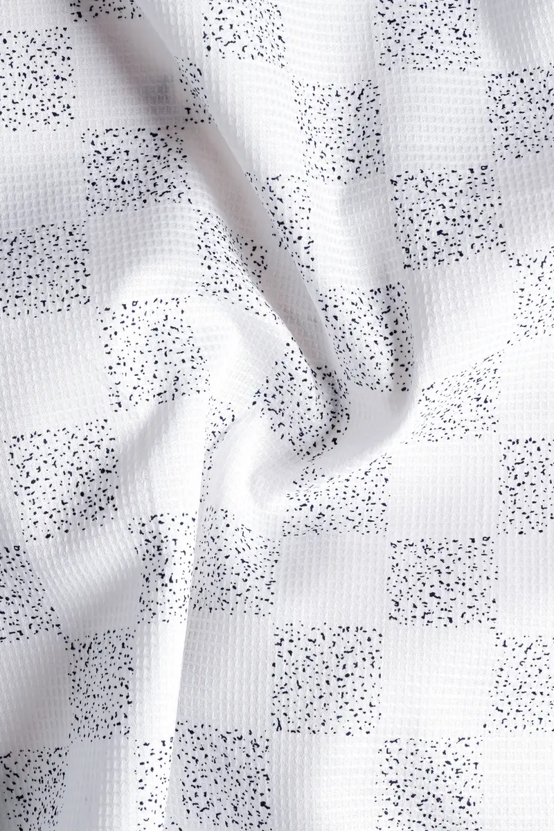 Bright White Printed Dobby Textured Premium Giza Cotton Shirt 2