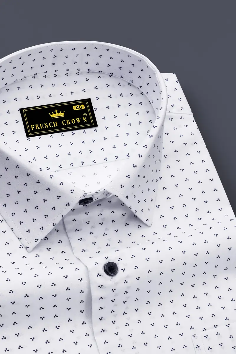 Bright White Printed Premium Cotton Shirt 2