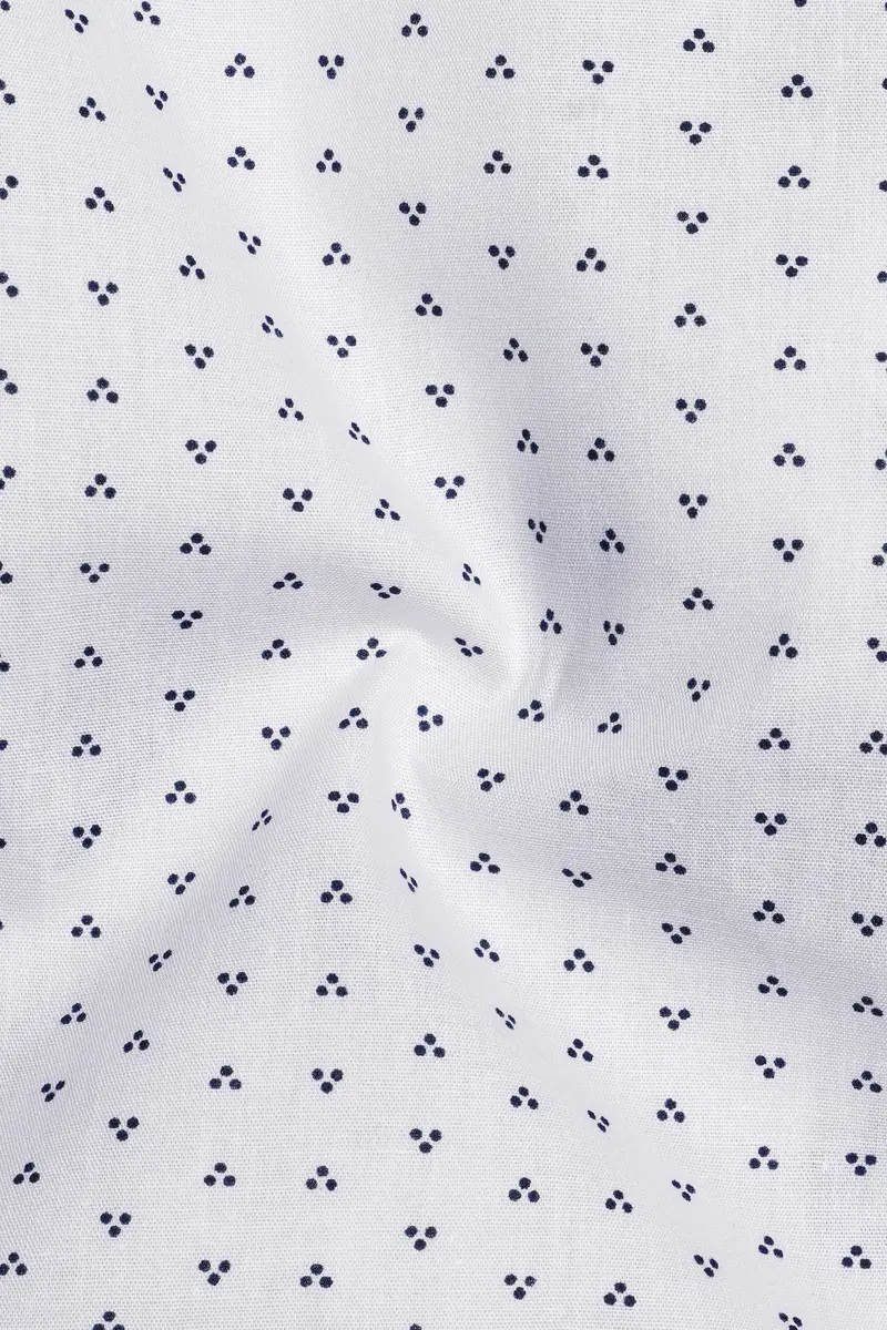 Bright White Printed Premium Cotton Shirt 3