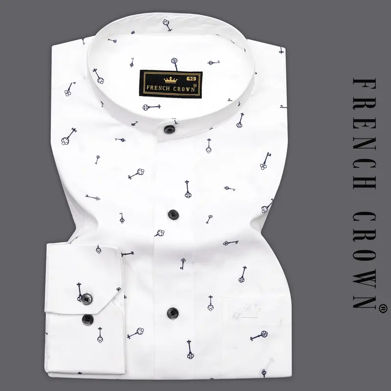 Bright White Printed Royal Oxford Shirt 1