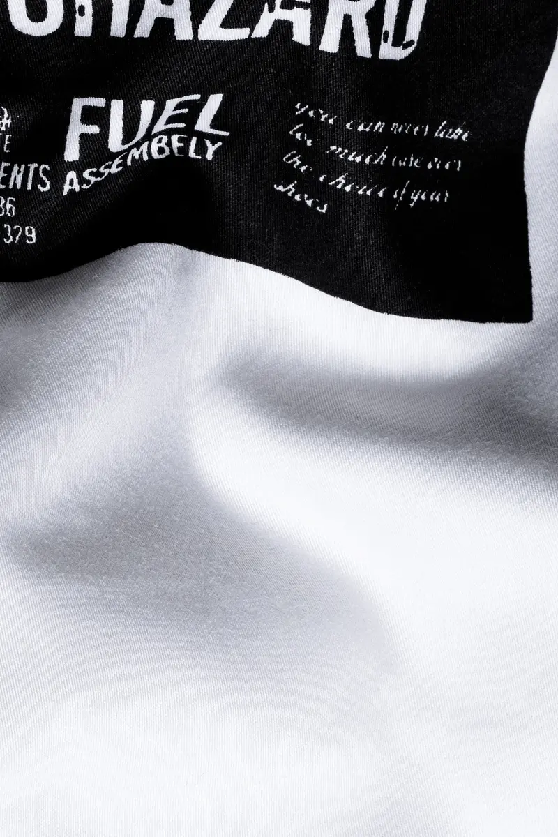 Bright White Printed Subtle Sheen Super Soft Premium Cotton Designer Shirt 3