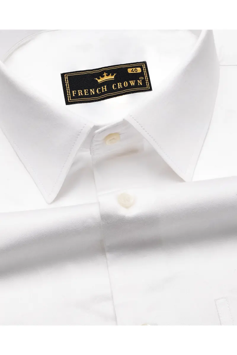 Bright White Printed Super Soft Premium Cotton Designer Shirt 4