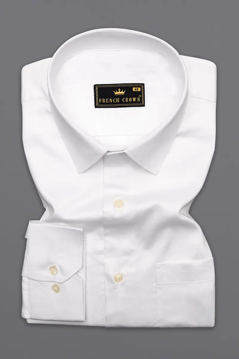 Bright White Printed Super Soft Premium Cotton Designer Shirt 5