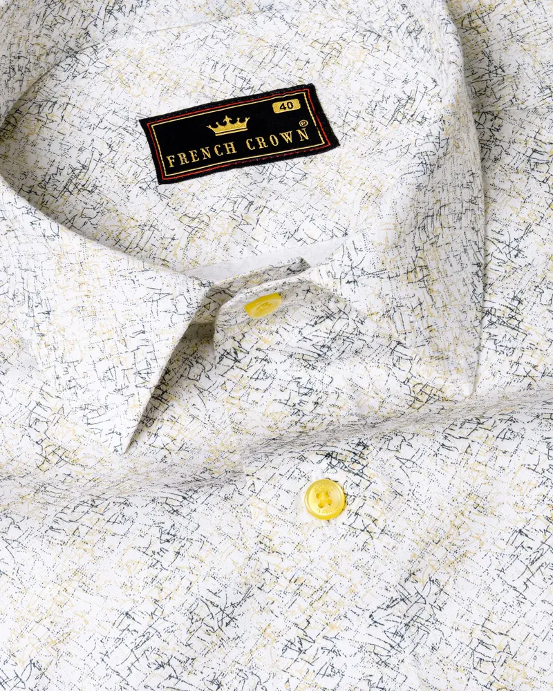 Bright White Printed Super Soft Premium Cotton Shirt 1