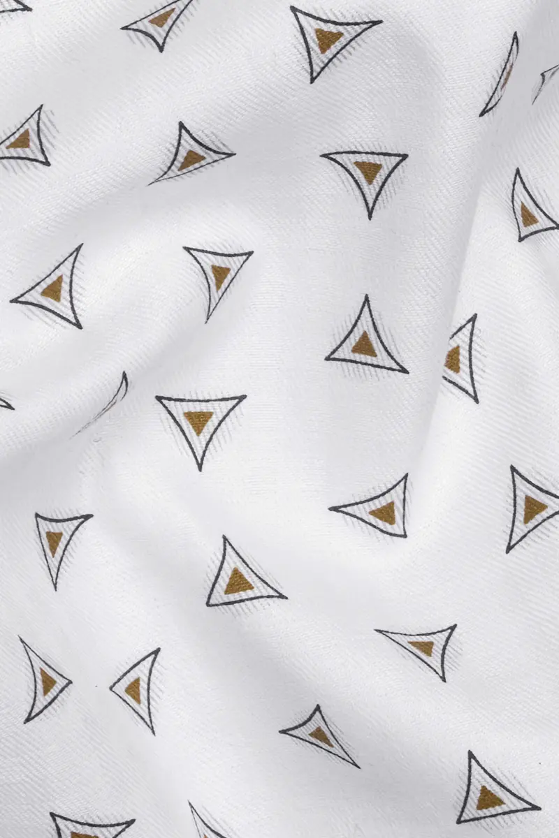Bright White Printed Super Soft Premium Cotton Shirt 2