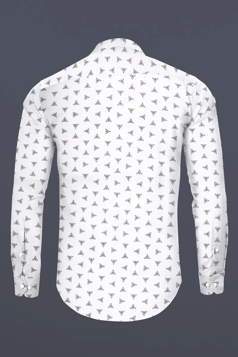 Bright White Printed Super Soft Premium Cotton Shirt 5