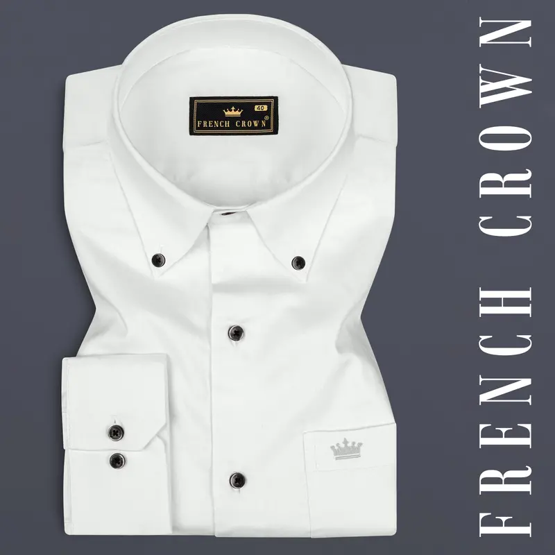 Bright White Soft Twill Giza Cotton Shirt 1