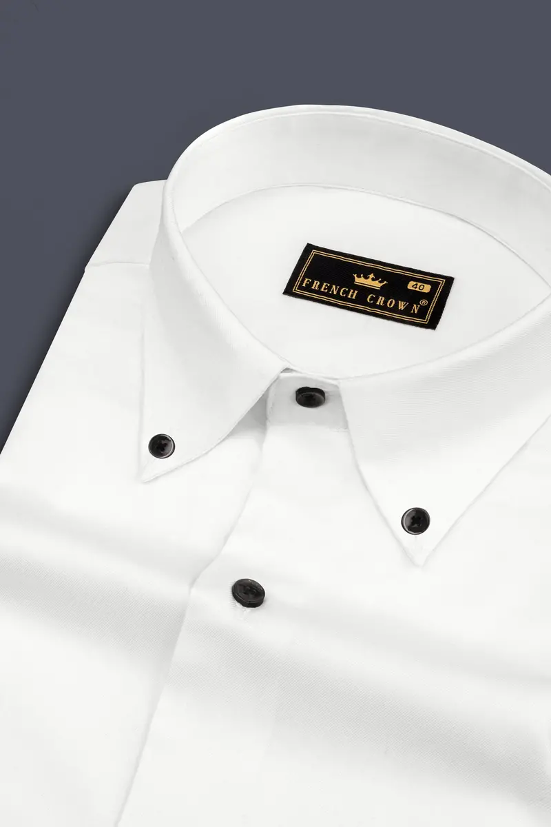Bright White Soft Twill Giza Cotton Shirt 2