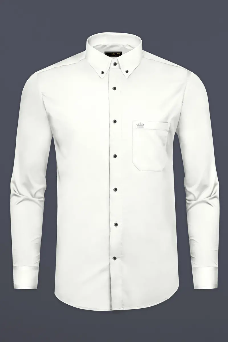 Bright White Soft Twill Giza Cotton Shirt 5