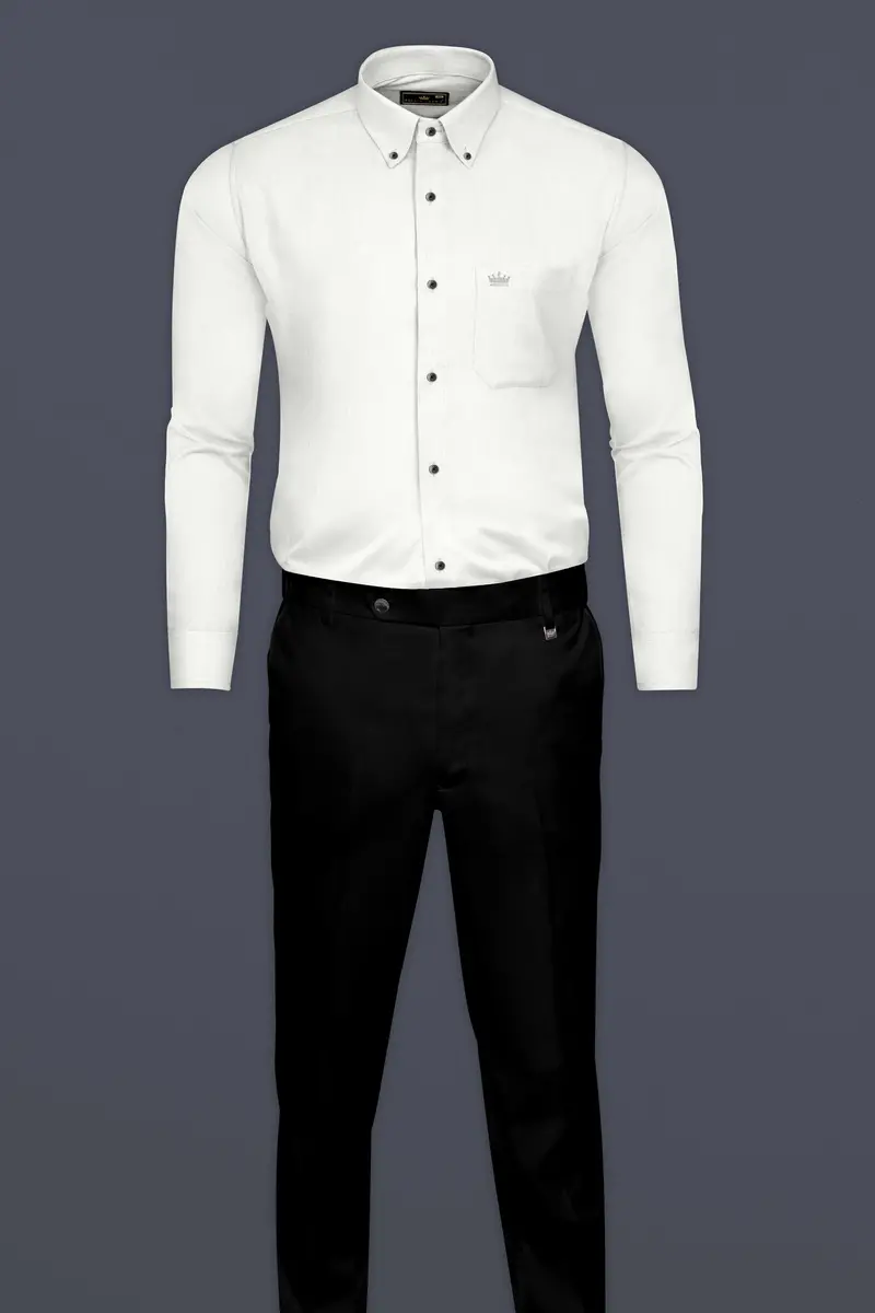 Bright White Soft Twill Giza Cotton Shirt 7