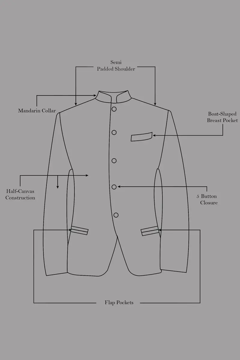Bright White Solid Bandhgala Luxurious Linen Blazer 9