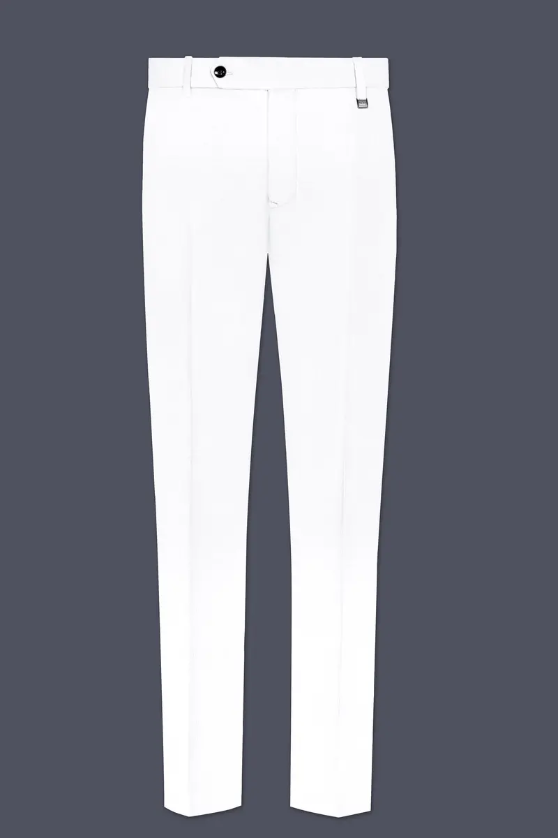 Bright White Solid Bandhgala Luxurious Linen Suit 12