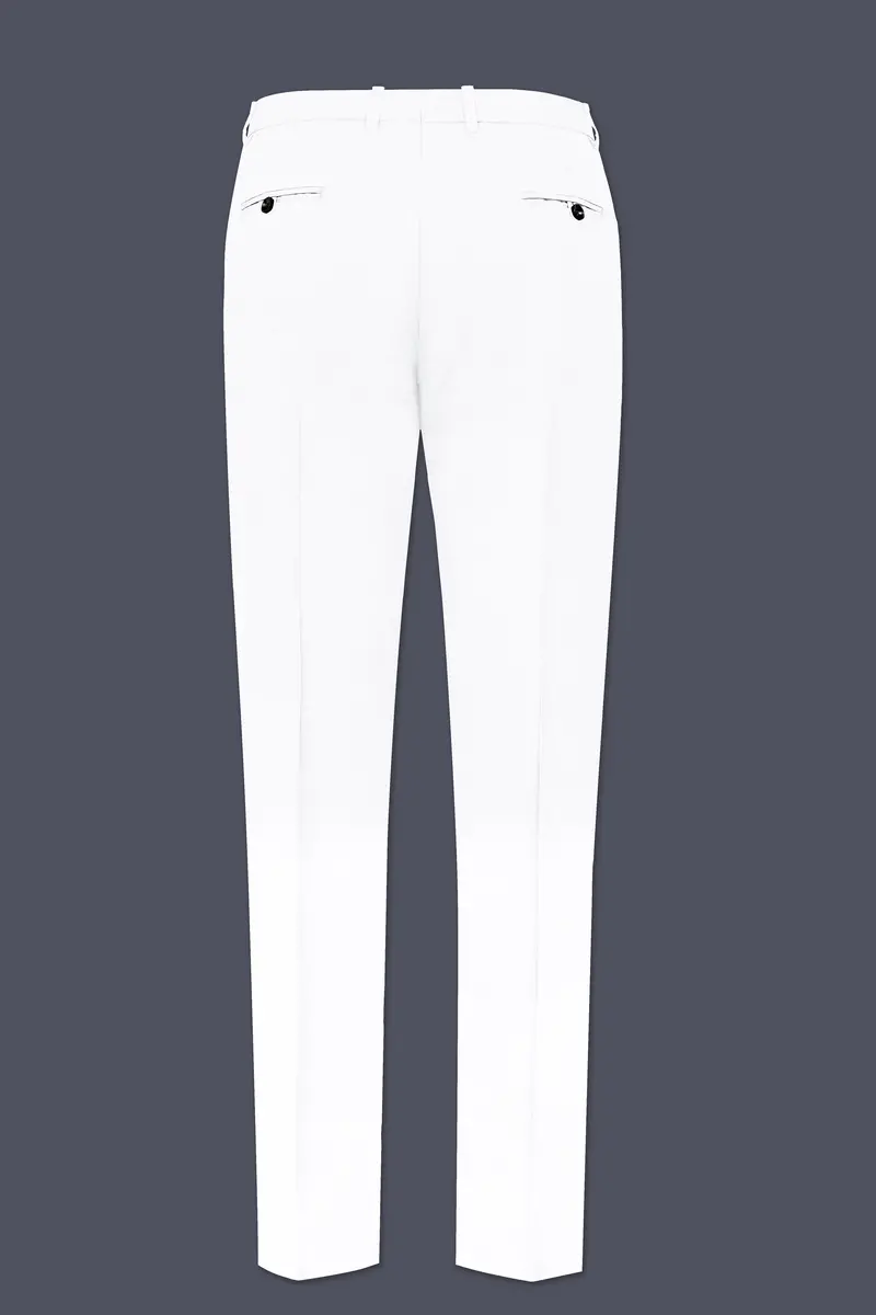 Bright White Solid Bandhgala Luxurious Linen Suit 13