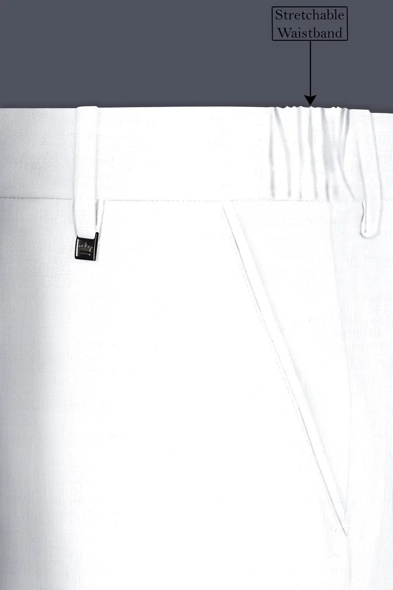 Bright White Solid Bandhgala Luxurious Linen Suit 14