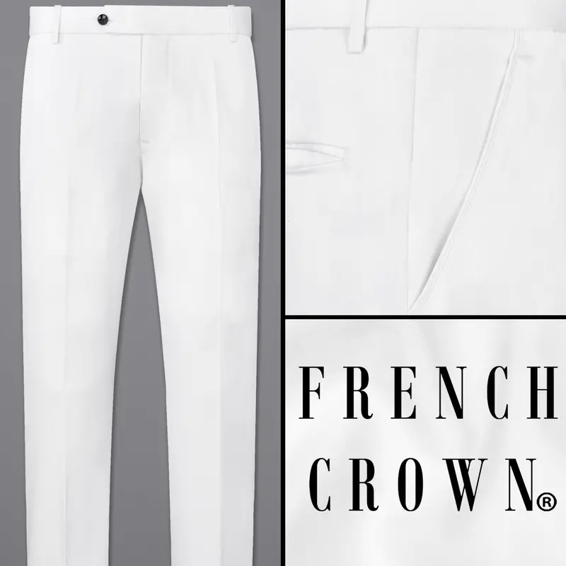 Bright White Solid Pant 1