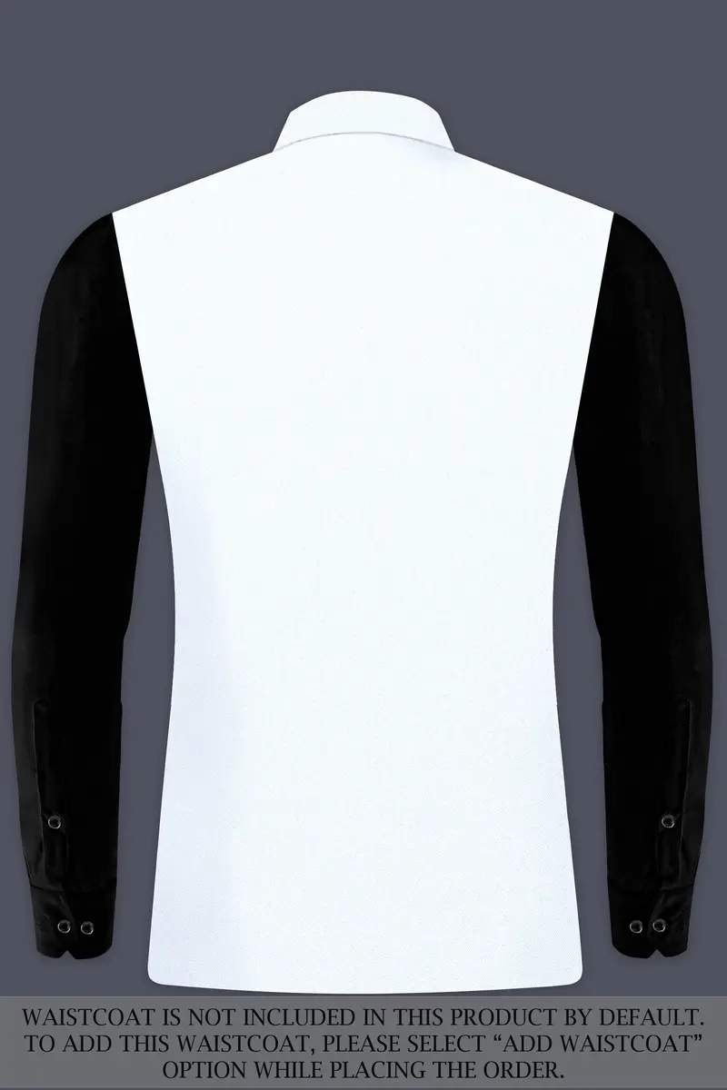 Bright White Solid Wool Rich Bandhgala Stretchable Traveler Suit 16