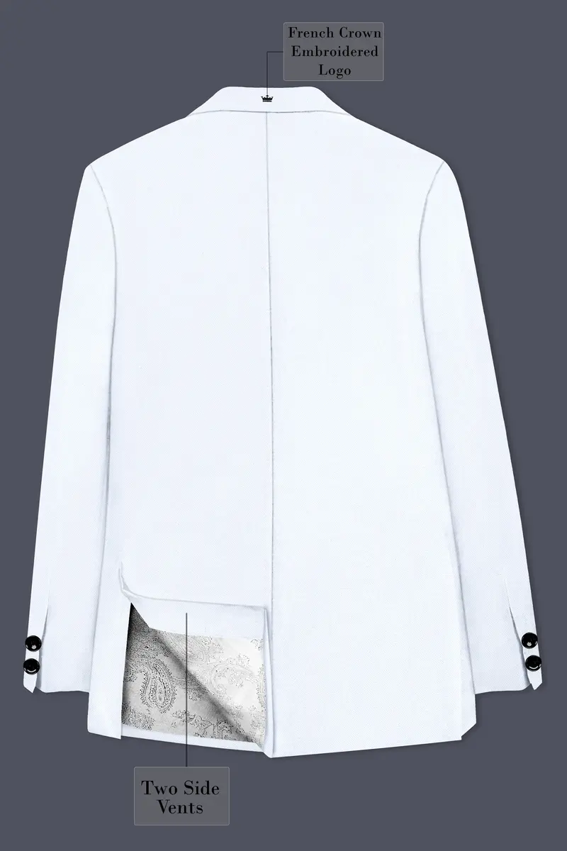 Bright White Solid Wool Rich Bandhgala Stretchable Traveler Suit 8