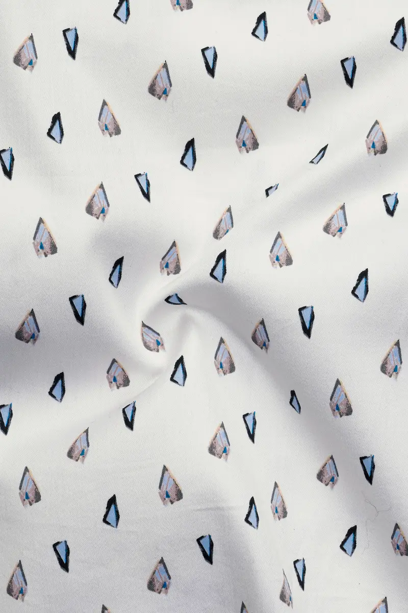 Bright White Stones Printed Super Soft Premium Cotton Shirt 3